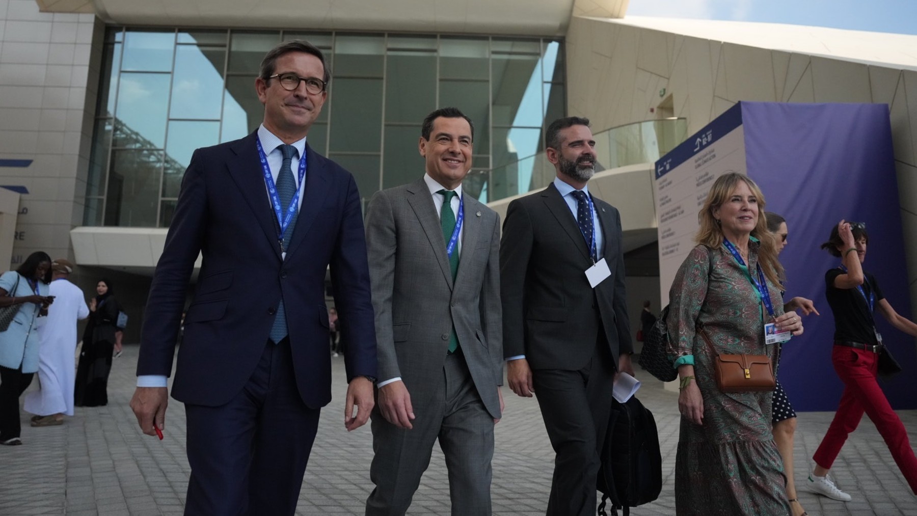 El presidente de la Junta, Juanma Moreno, este viernes, en el recinto de la COP28 que se celebra en Dubái.