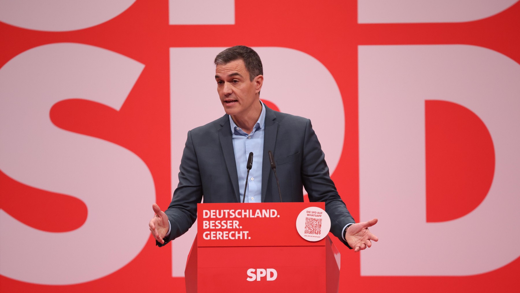 Sánchez en el Congreso del SPD. (Foto: EFE)