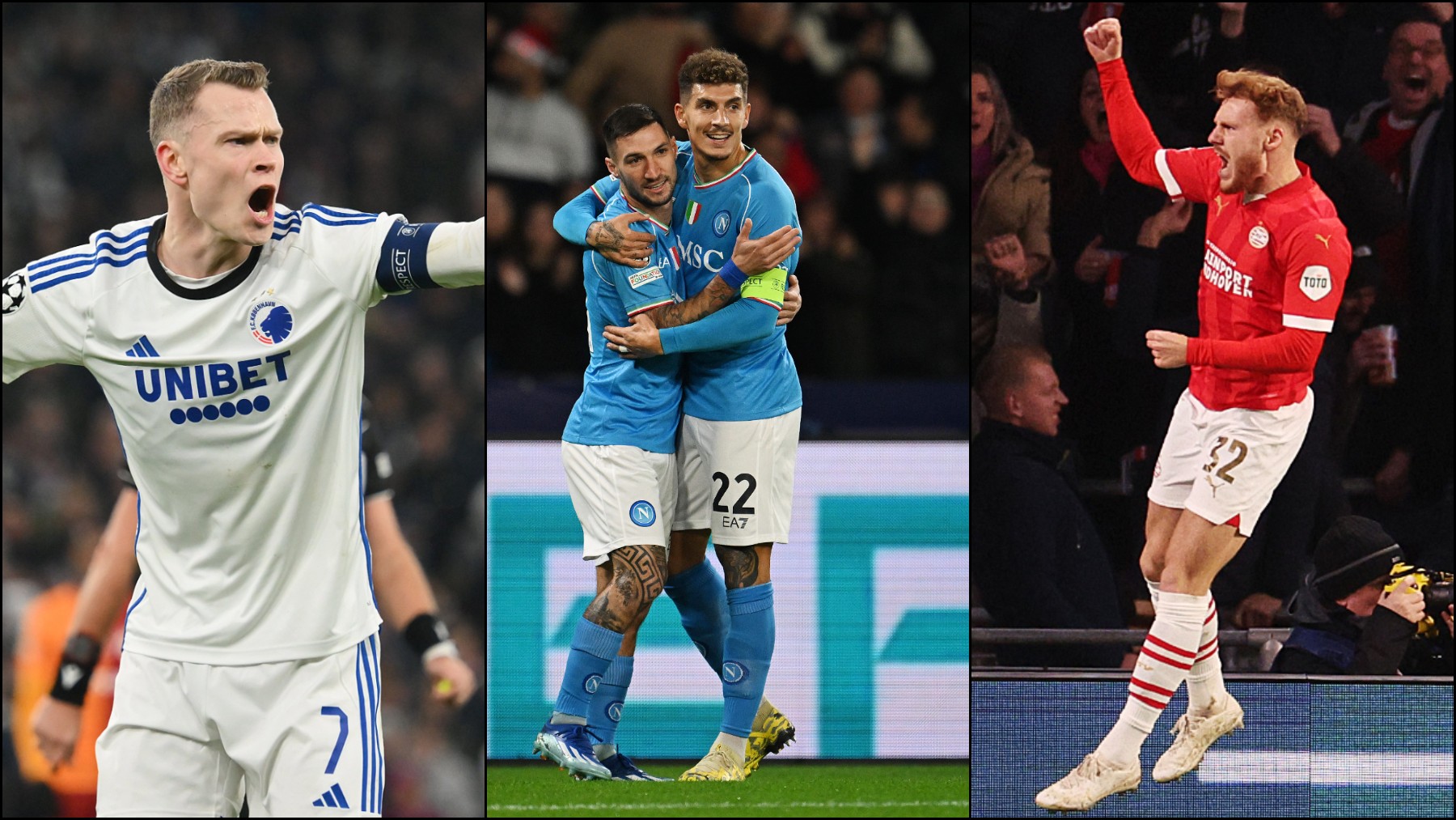 Copenhague, PSV y Nápoles se clasifican para los octavos de la Champions
