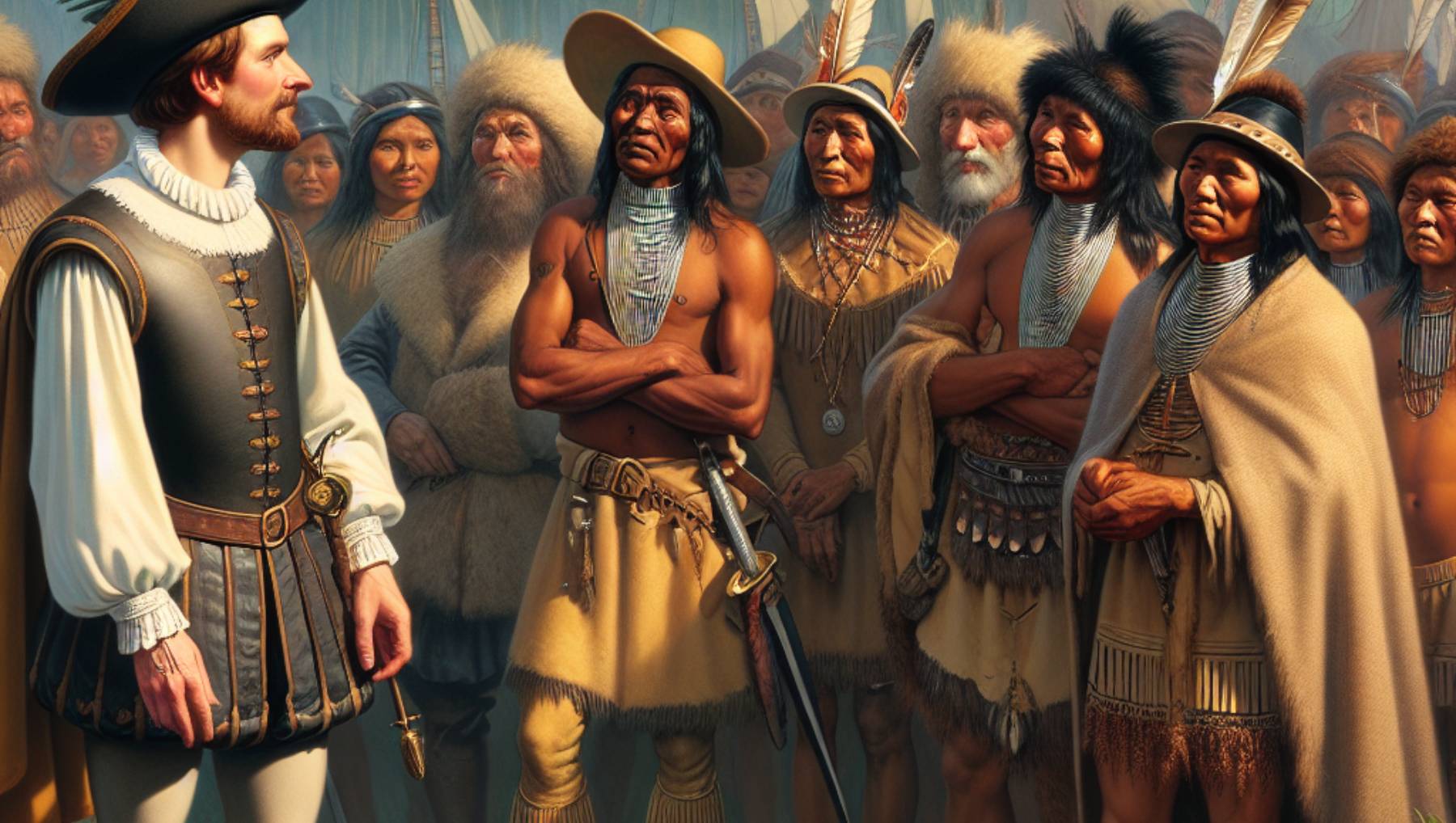 Cristóbal Colón y los nativos