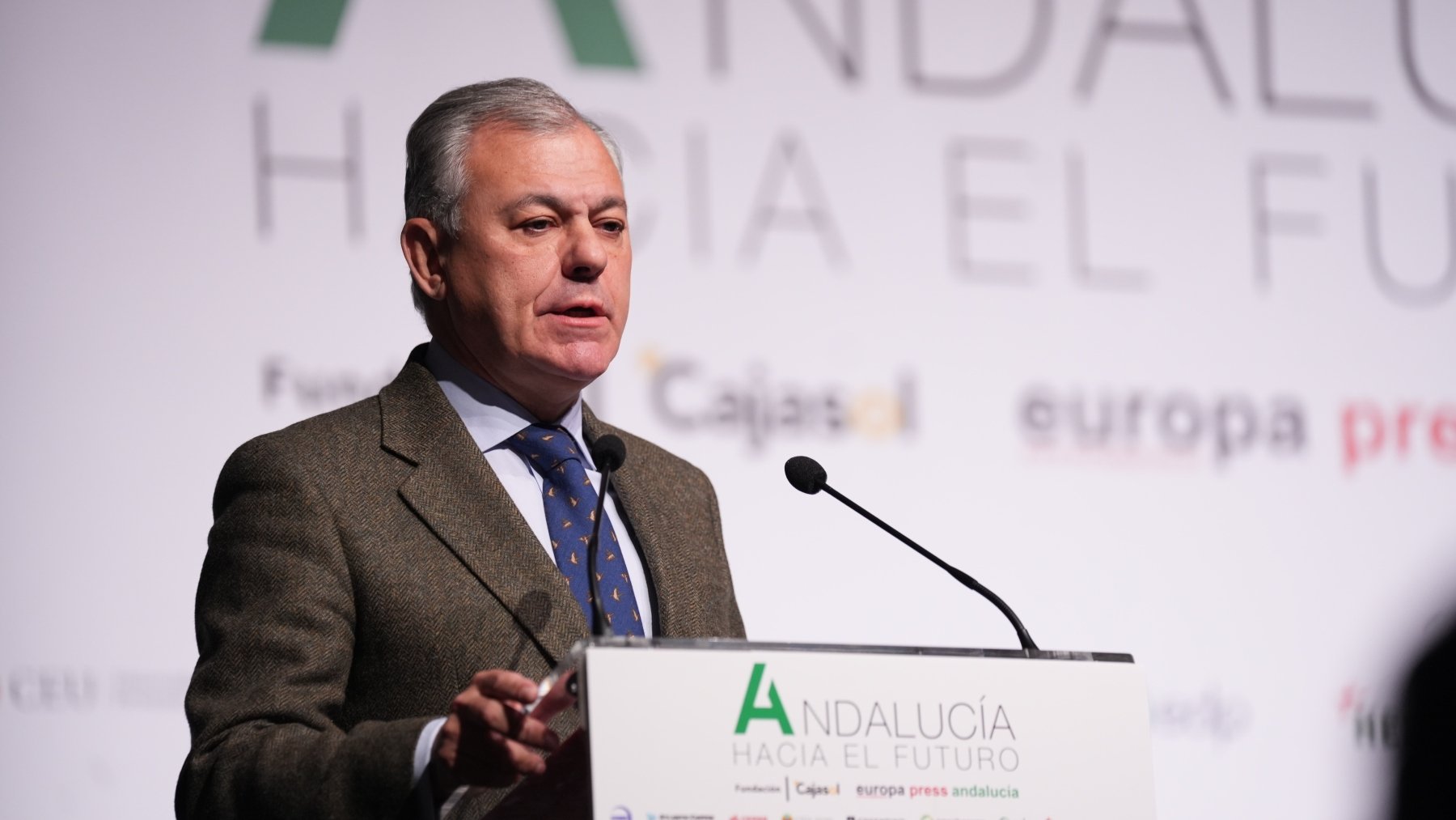 El alcalde de Sevilla, José Luis Sanz, en la apertura del ‘Foro Andalucía hacia el futuro’ (EUROPA PRESS).