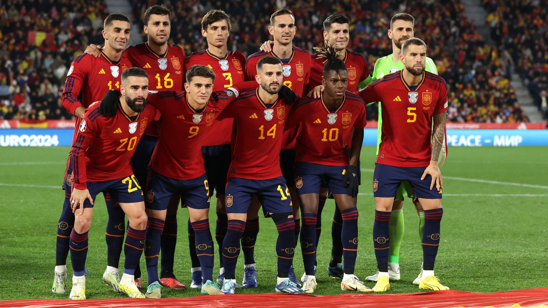 El once de España en un duelo de clasificación para la Eurocopa (Getty)