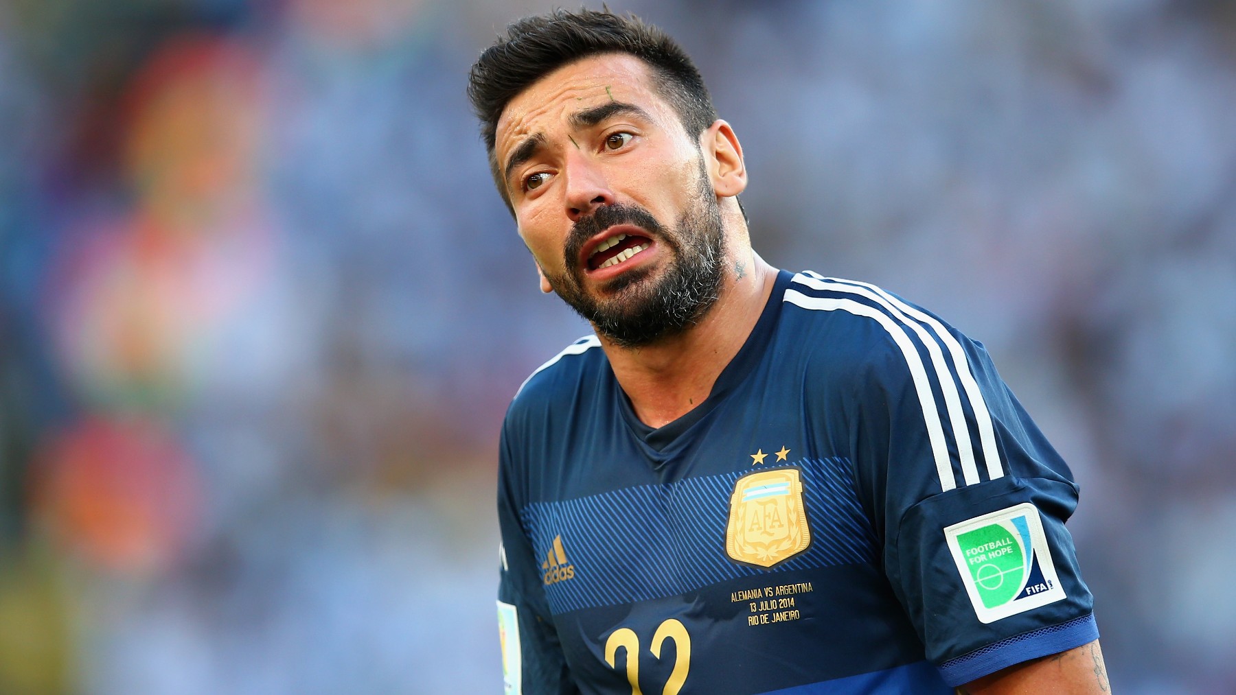 Lavezzi, durante un partido con Argentina. (Getty)