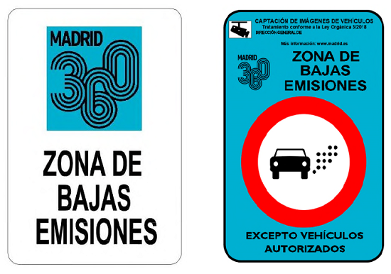 Señales Zona Bajas Emisiones Madrid
