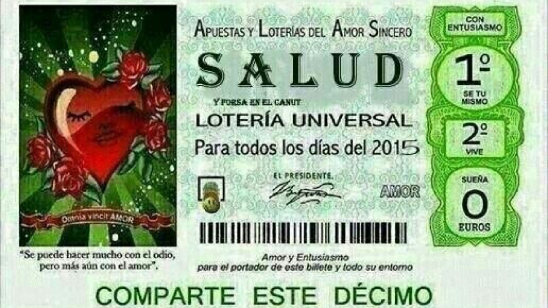 Felicitación del día de la Lotería de Navidad.