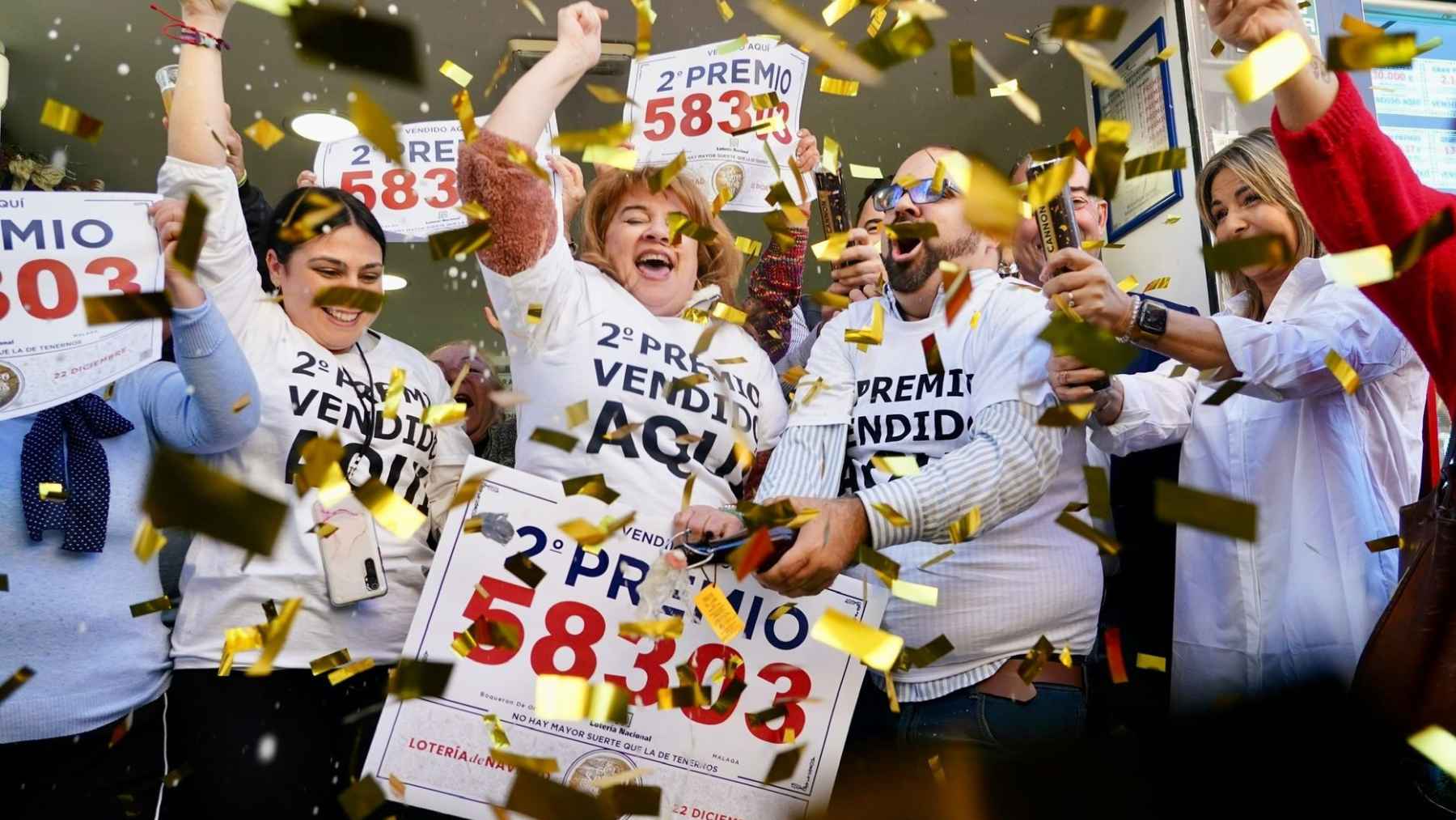 El 58.303, el número premiado con el segundo premio de la Lotería Nacional.