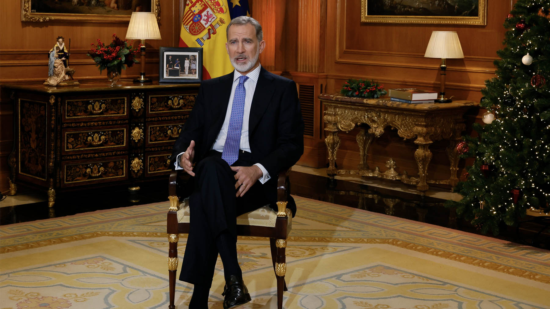 El Rey Felipe VI durante su discurso de Navidad.