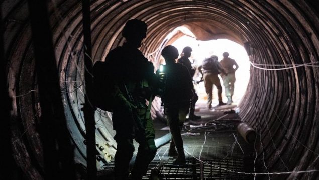 Imagen del mayor túnel de Hamás desmantelado por Israel en Gaza,