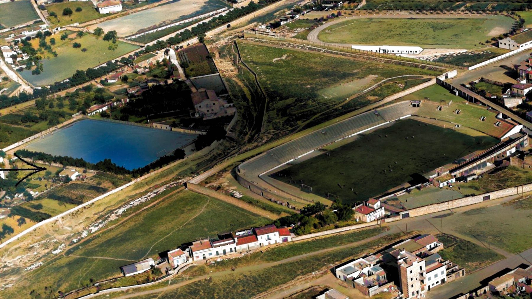 Toma aérea del campo de Es Fortí en 1945