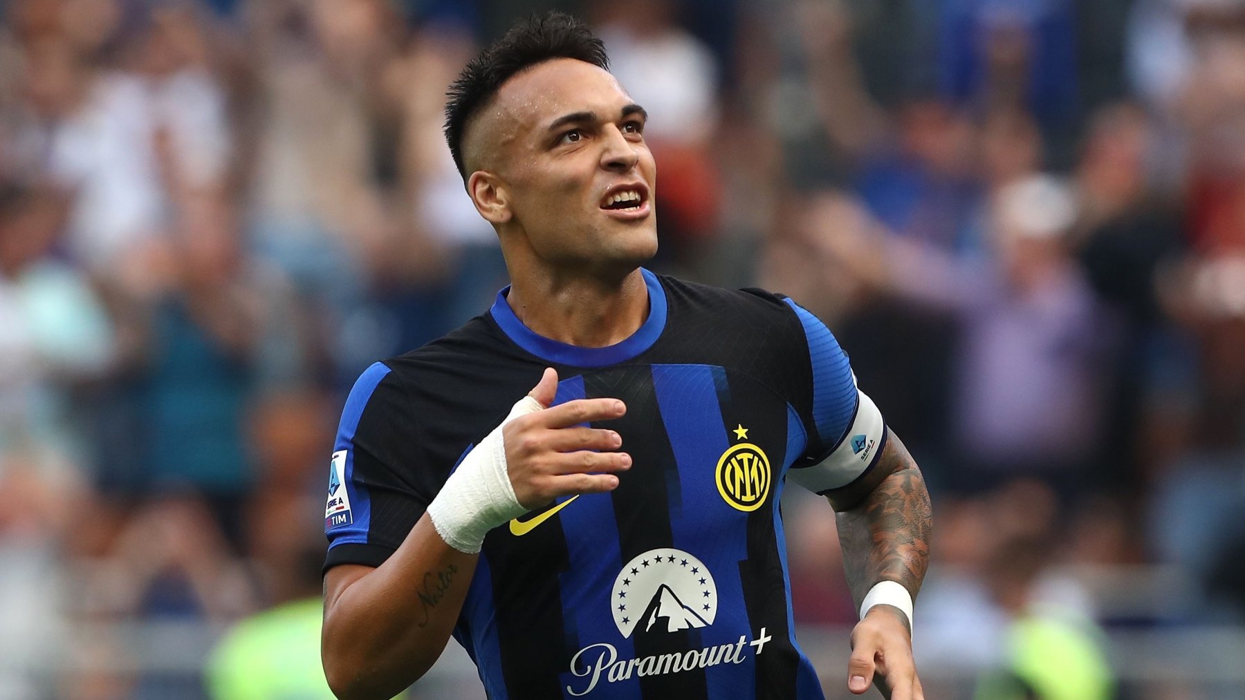 Lautaro Martínez, en un partido con el Inter de Milan. (Getty)