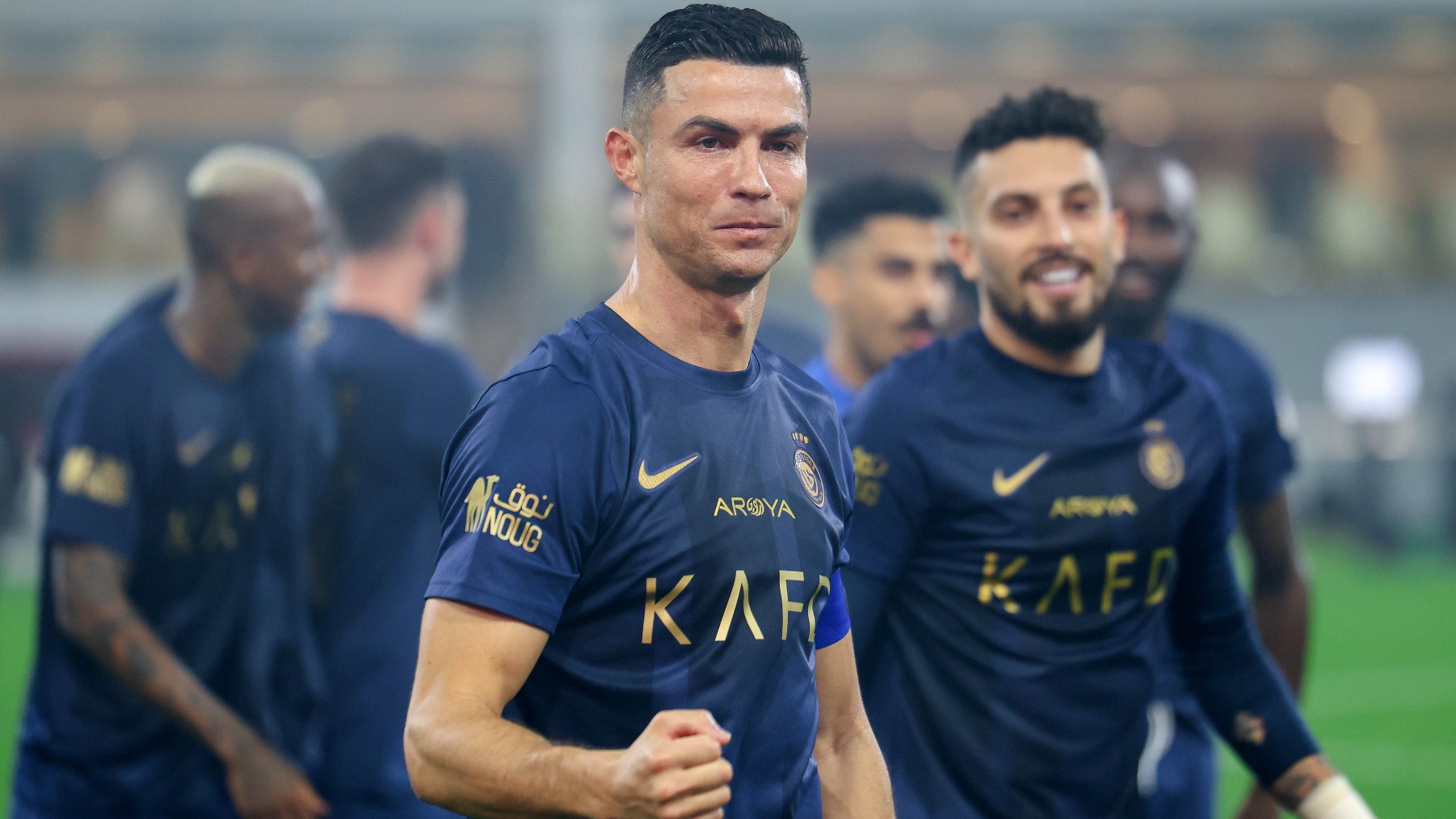 Cristiano Ronaldo celebra su gol con el Al Nassr. (Getty)