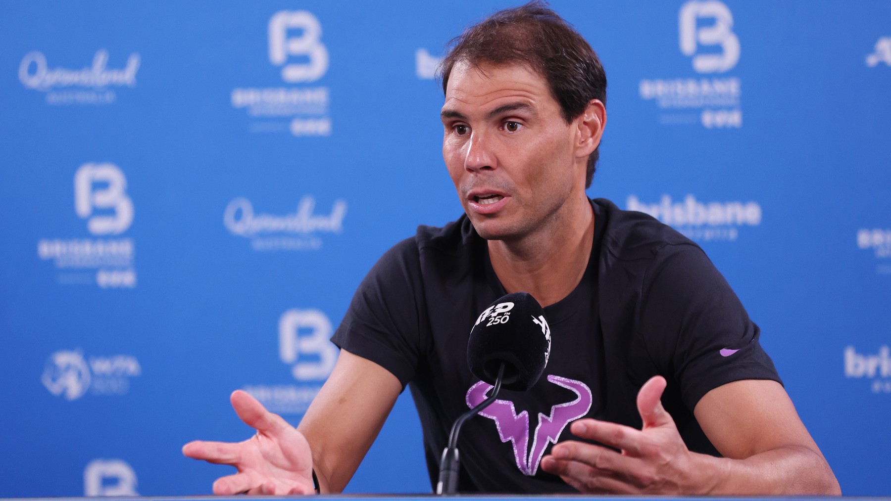 Rafa Nadal, durante una rueda de prensa en Brisbane. (Getty)
