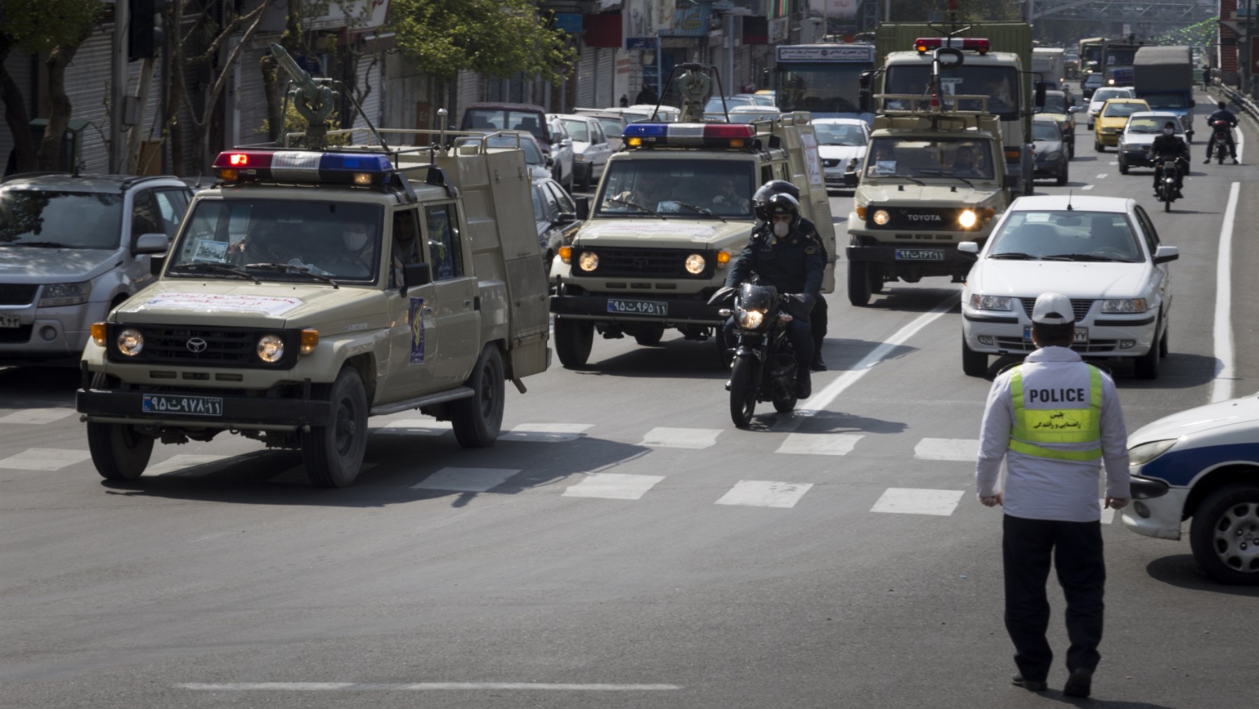 Imágenes de coches de policía en Irán (Foto: Ep)