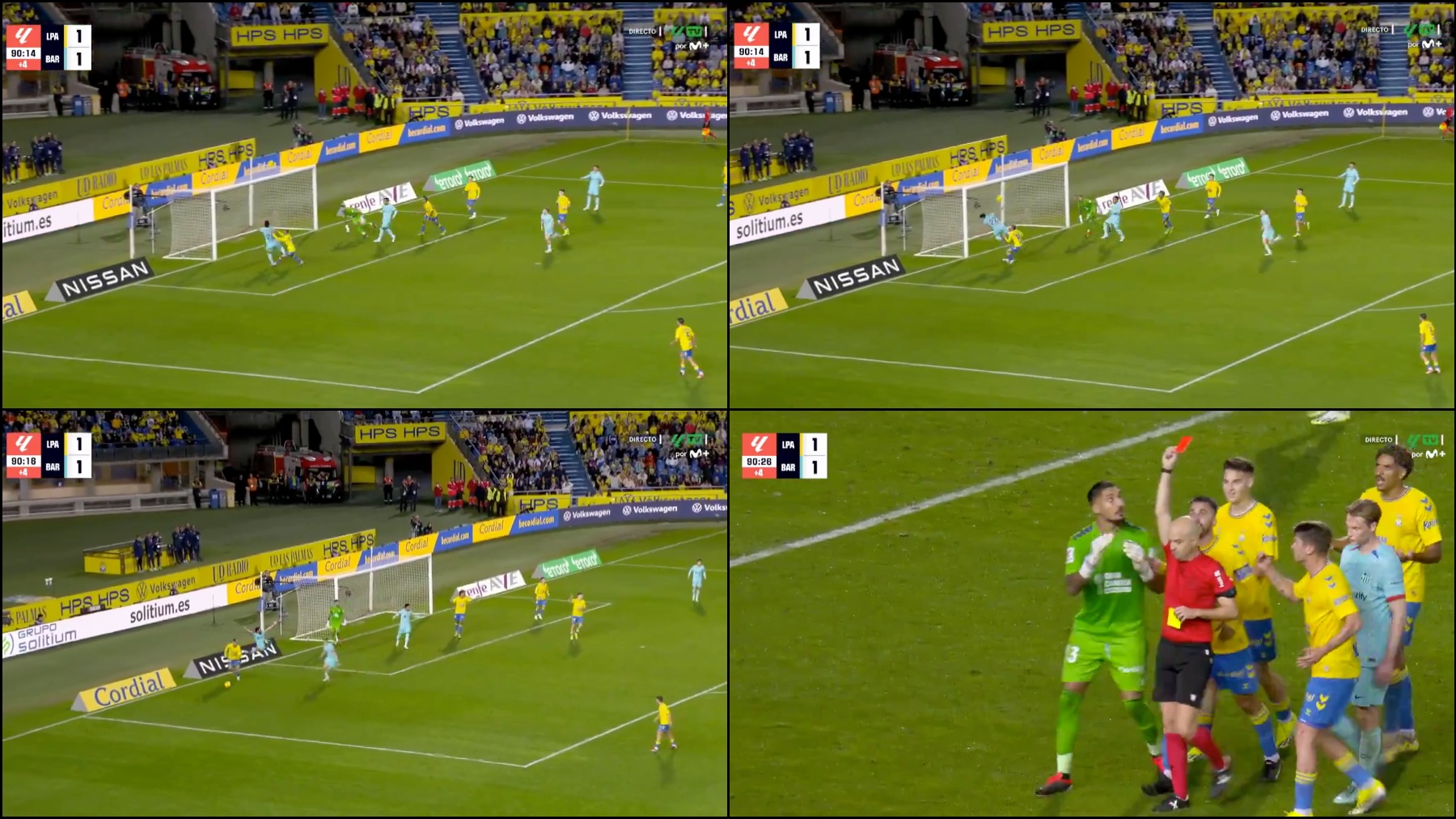 Así fue el dudoso penalti pitado por González Fuertes.