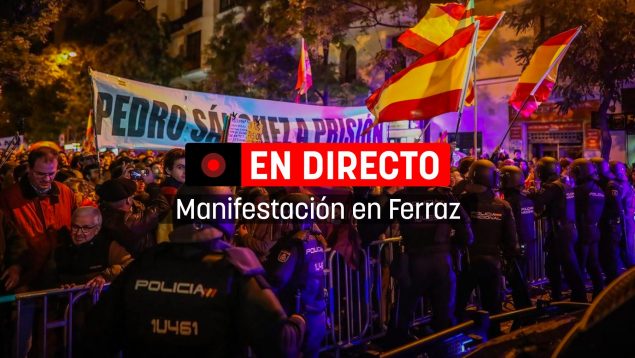 Manifestación contra Pedro Sánchez en Ferraz