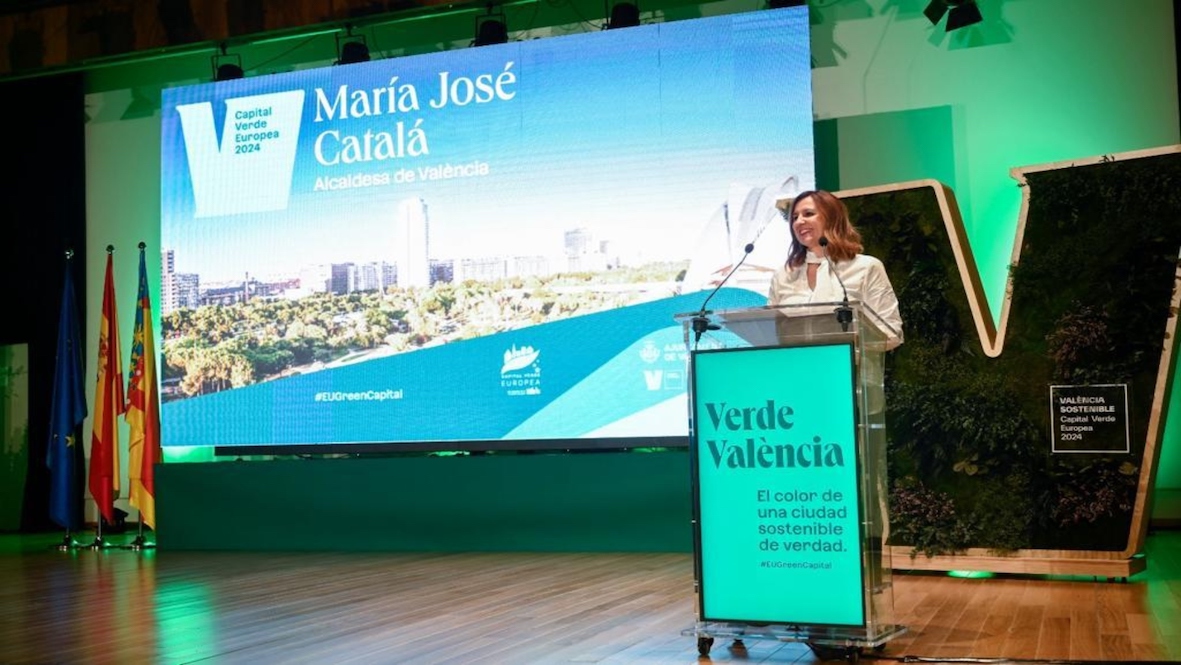 María Jose Catalá, este jueves, en la puesta de largo de la ciudad de Valencia como capital verde europea.