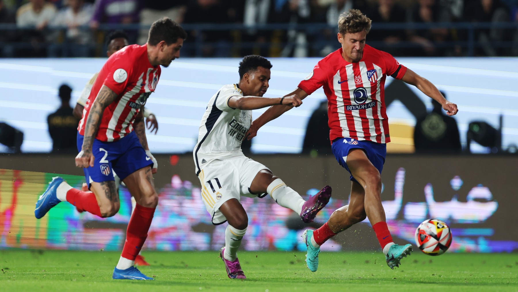 Imagen del derbi madrileño de la Supercopa de España 2024. (Getty)