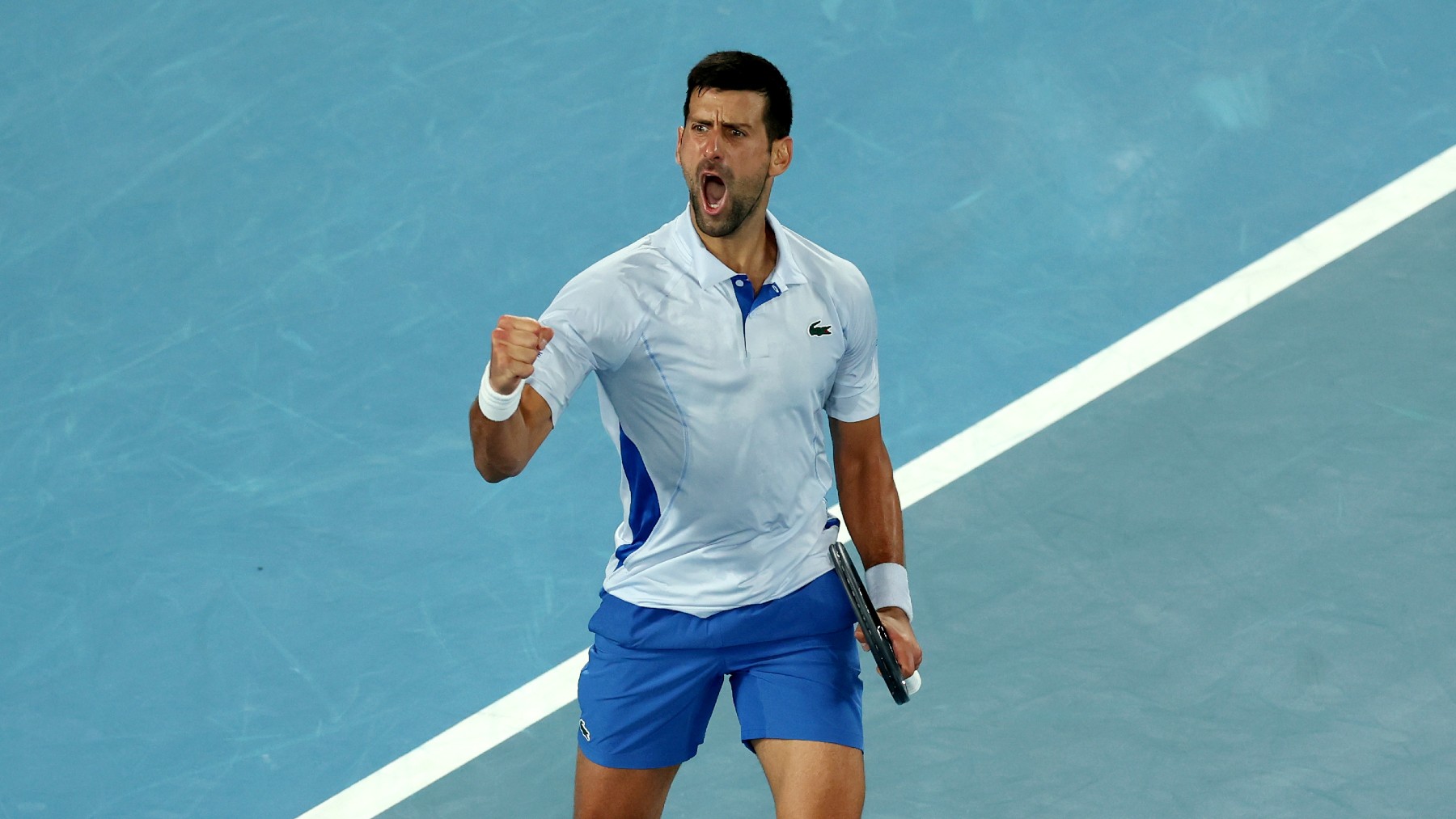 Novak Djokovic celebra por todo lo alto un punto ante Prizmic. (Getty)