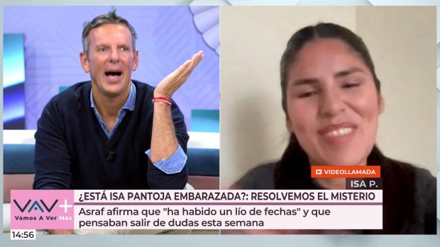 Isa Pantoja ha confirmado a Joaquín Prat que no está embarazada, pero que siguirá buscando ser madre con Asraf (Mediaset)