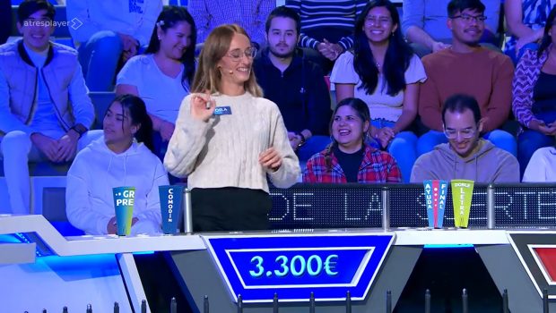Sandra logró con una gran jugada llevarse 3.300 euros en su marcador de La Ruleta de la Suerte (Atresmedia)