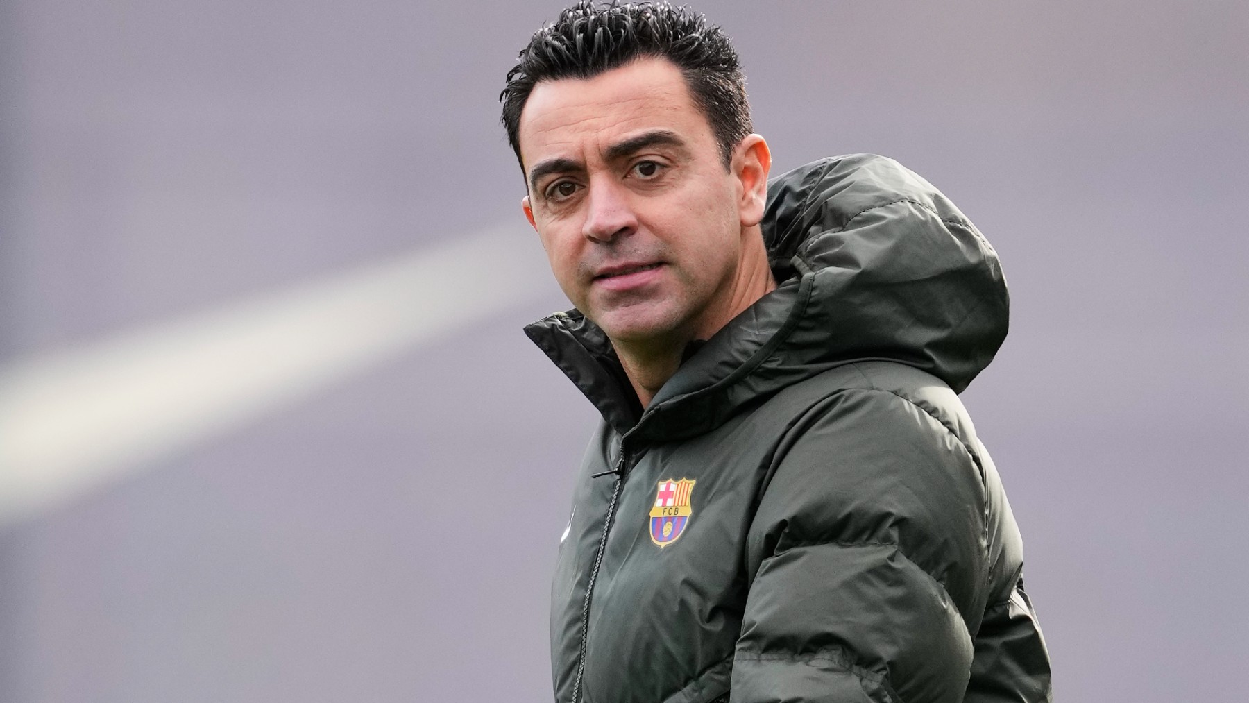 Xavi Hernández durante un entrenamiento con el Barcelona (EFE)