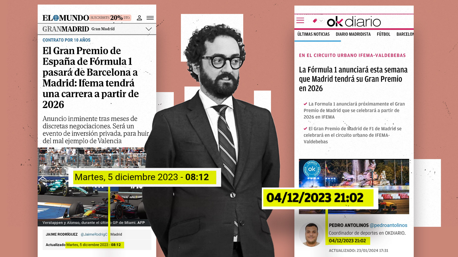 Joaquín Manso, director de El Mundo, contempla las dos exclusivas.