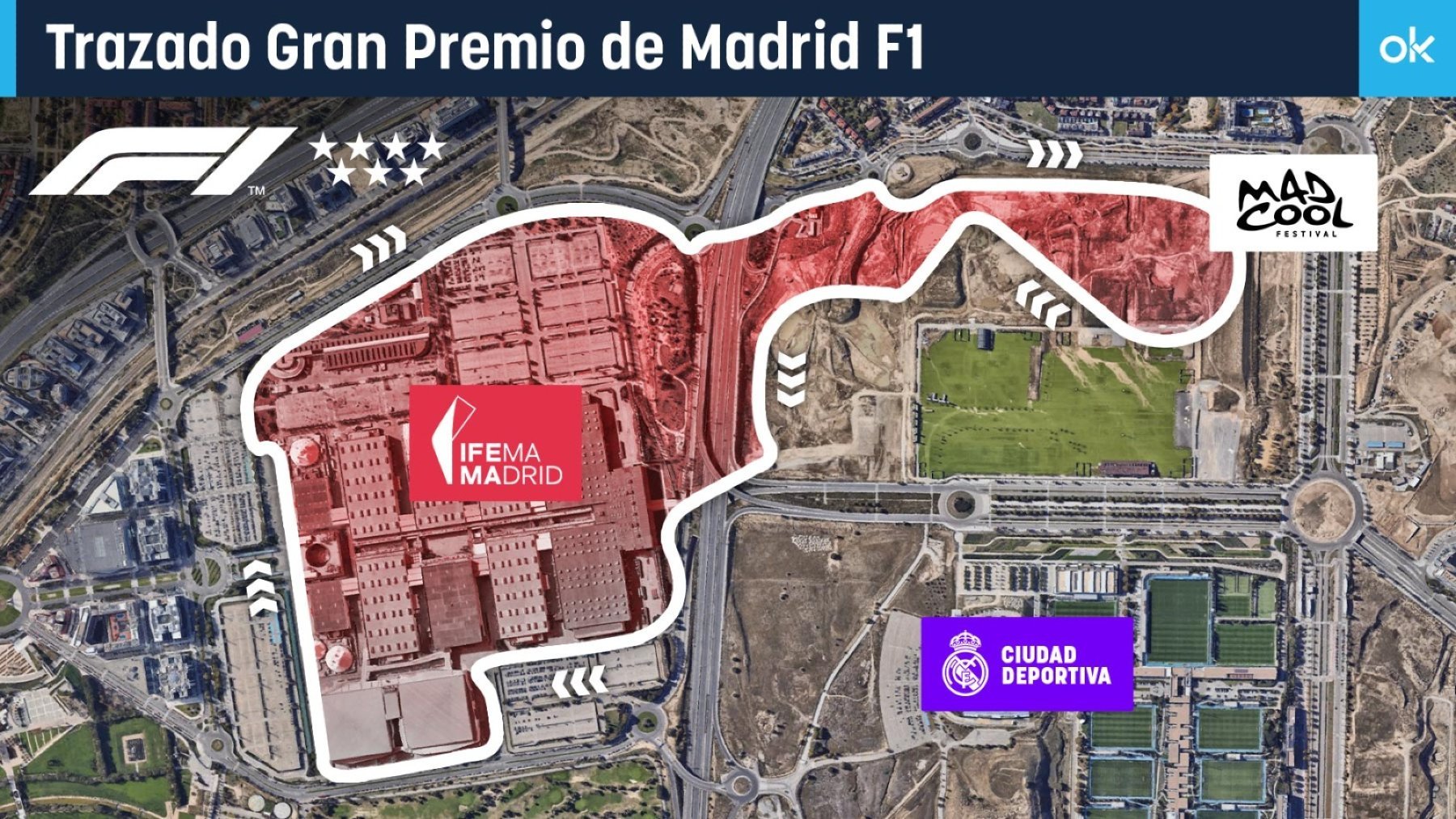 El circuito del GP de España en Madrid F1.