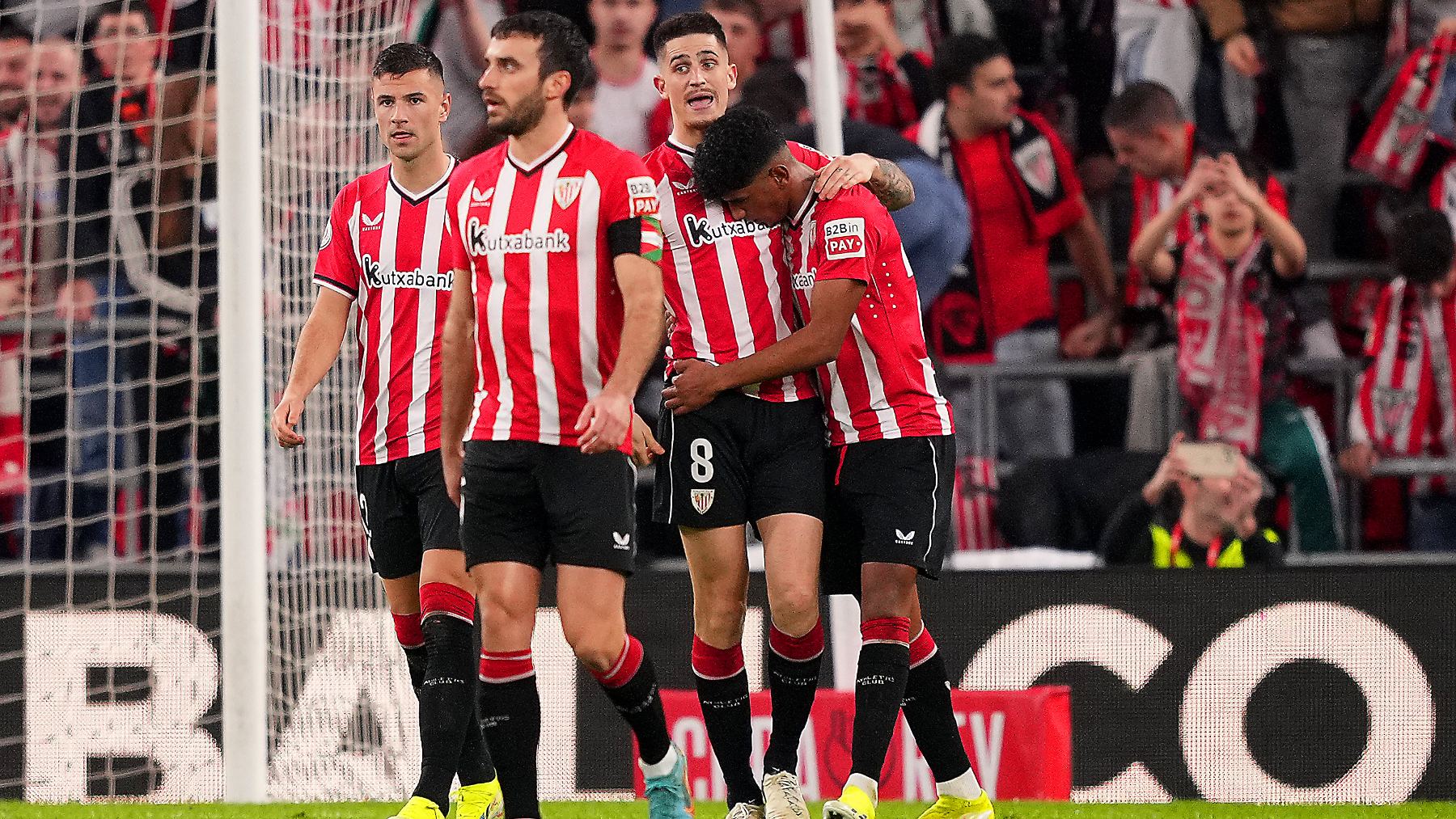 Los jugadores del Athletic celebran un gol. (Getty)