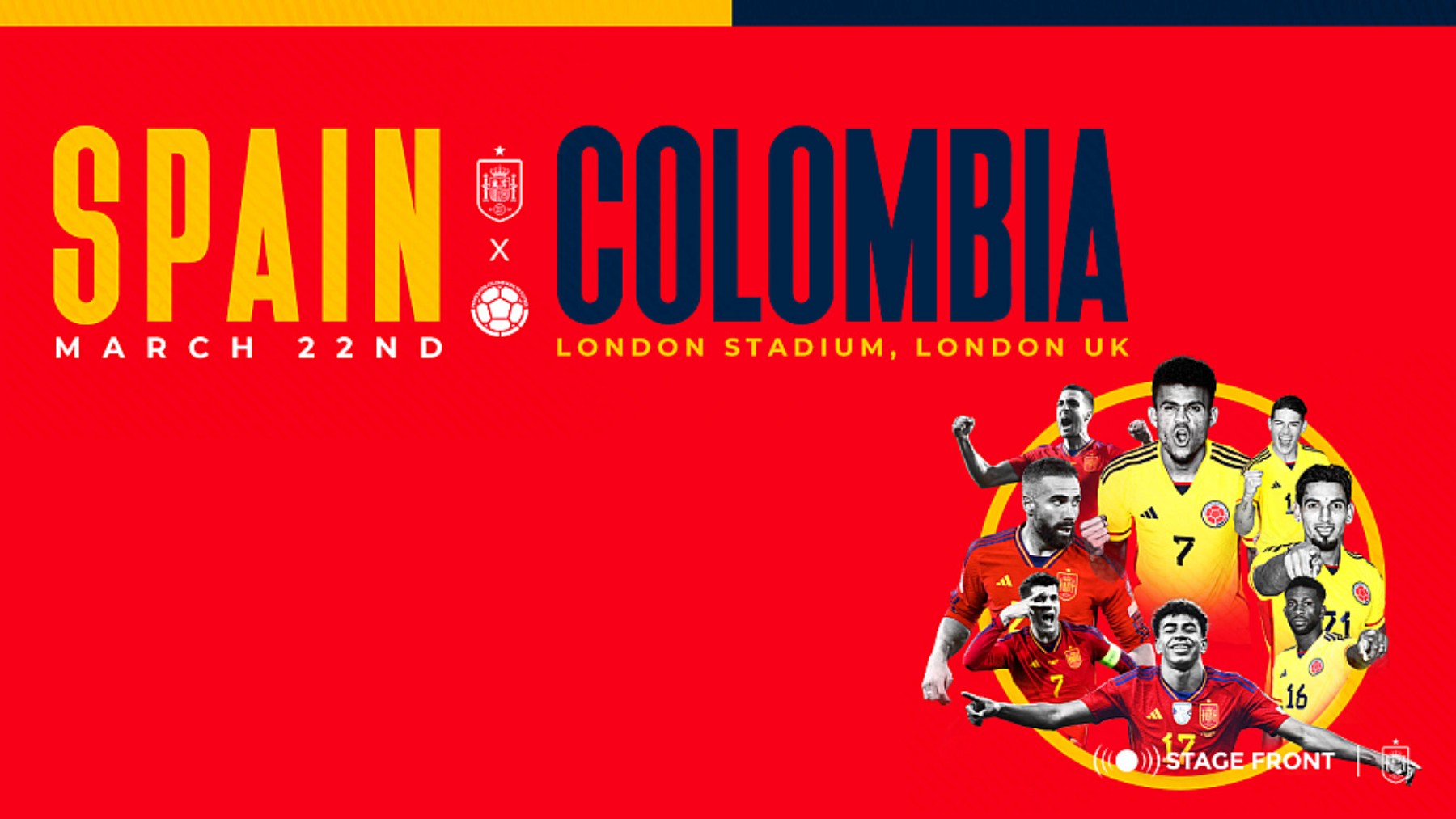 España y Colombia jugarán en Londres.