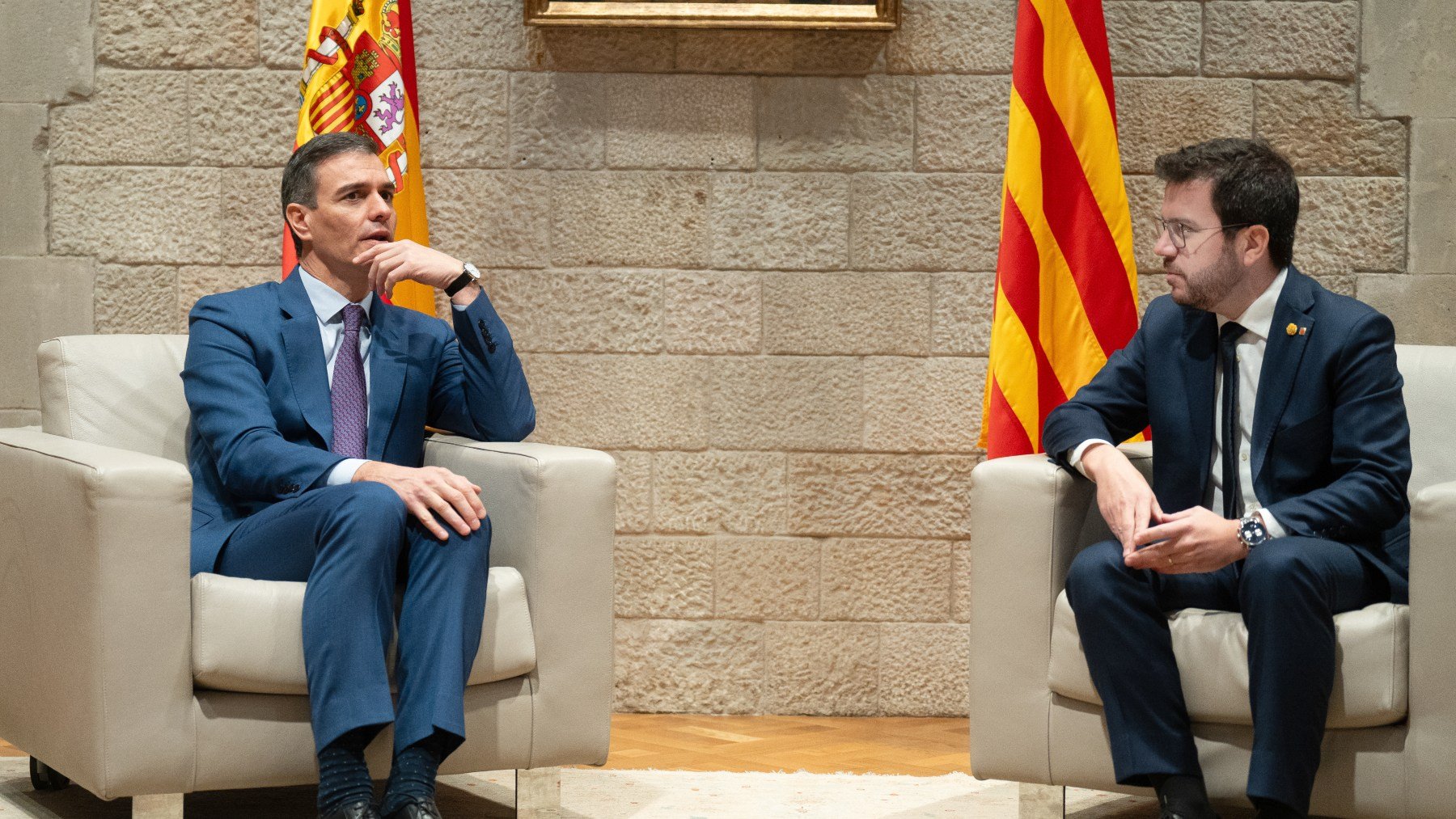 Pedro Sánchez y Pere Aragonés. (Foto: EP)