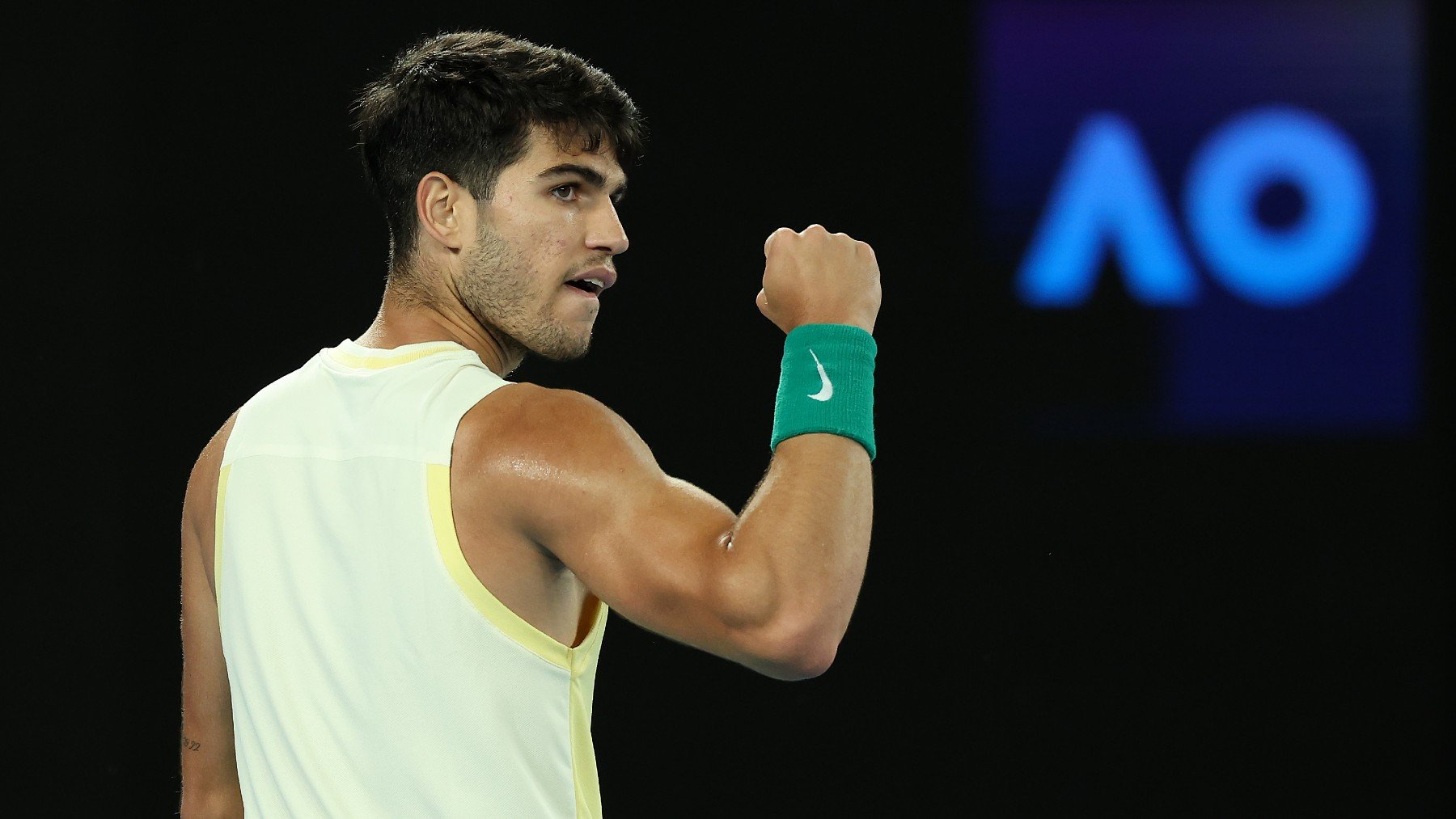 Carlos Alcaraz, en el Open de Australia 2024. (Getty)