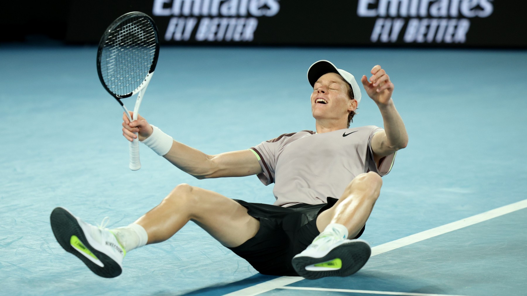 Jannik Sinner celebra su victoria en el Open de Australia 2024. (Getty)