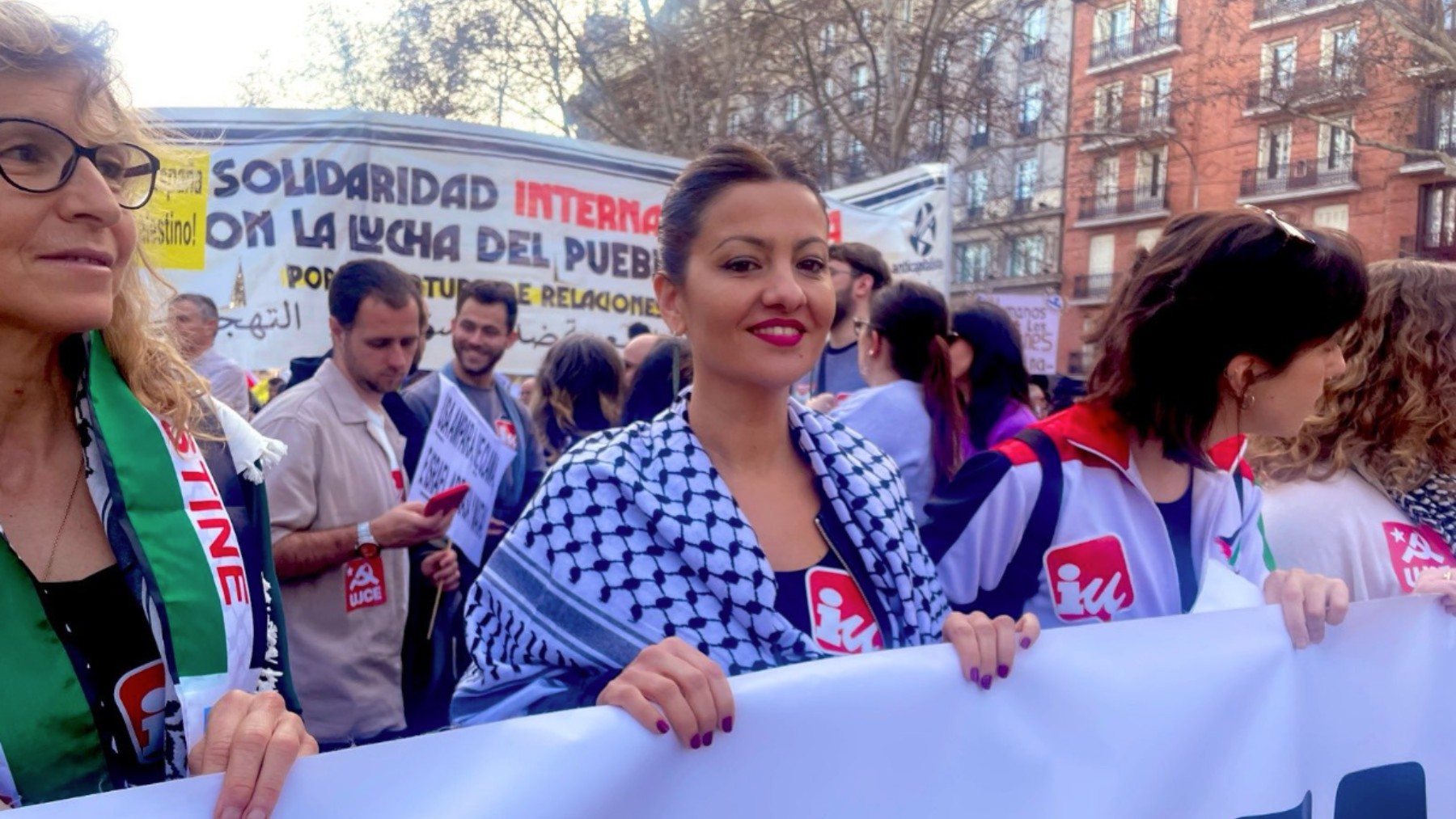 Sira Rego en la manifestación anti-Israel de Madrid.
