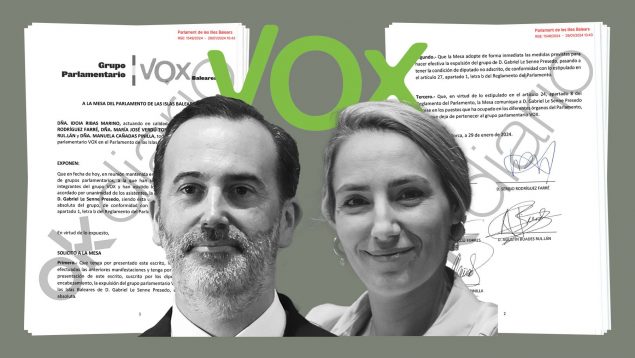 Este es el documento de la expulsión de dos diputados del grupo parlamentario de Vox en Baleares