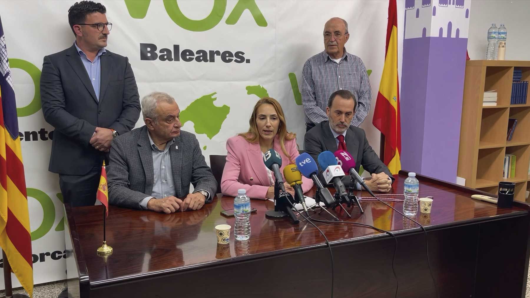 Rueda de prensa de Vox Baleares.