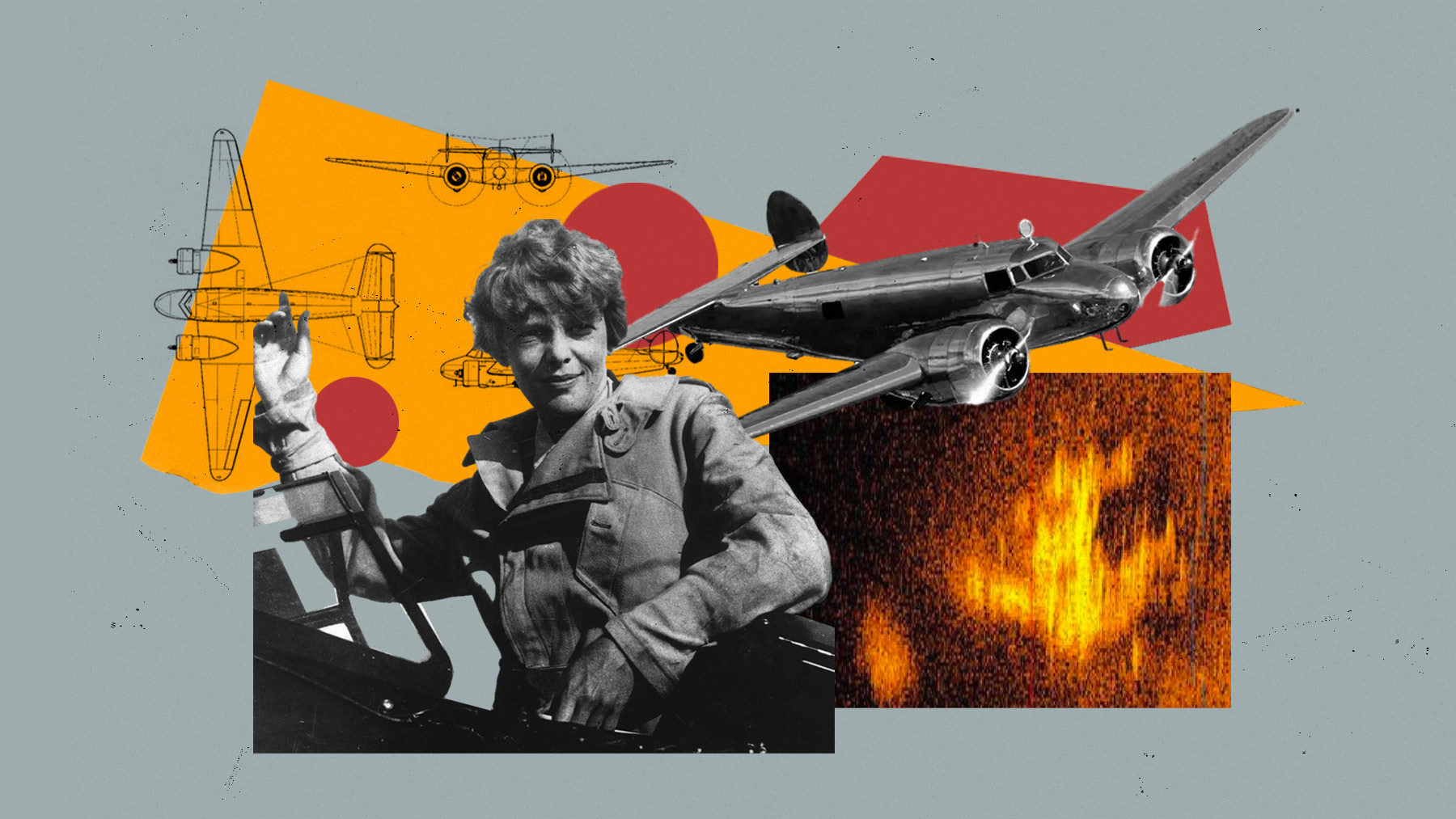 La pionera aviadora Amelia Earhart y su avión
