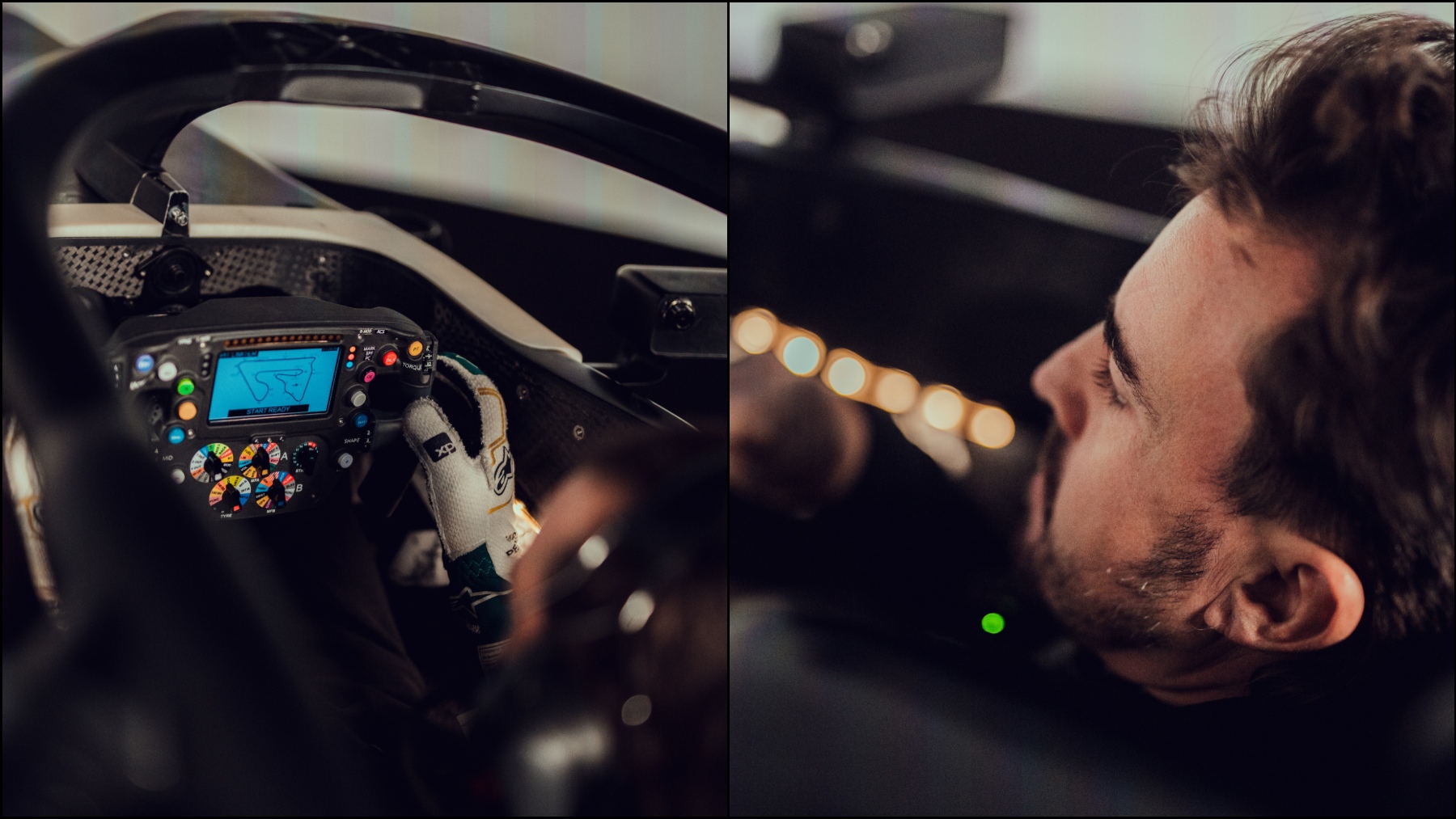 Fernando Alonso en el simulador de Aston Martin.