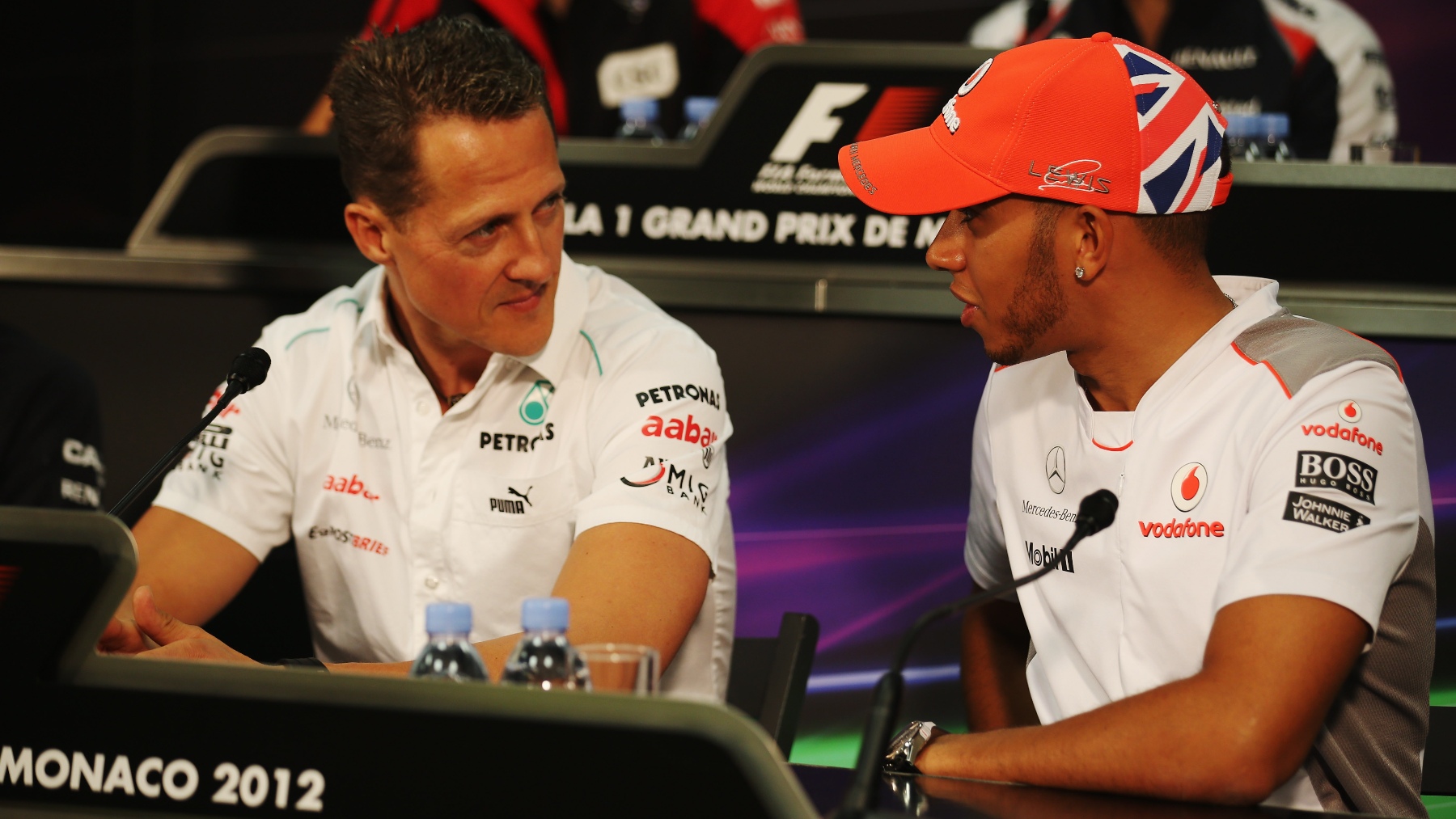Michael Schumacher y Lewis Hamilton. (Getty)