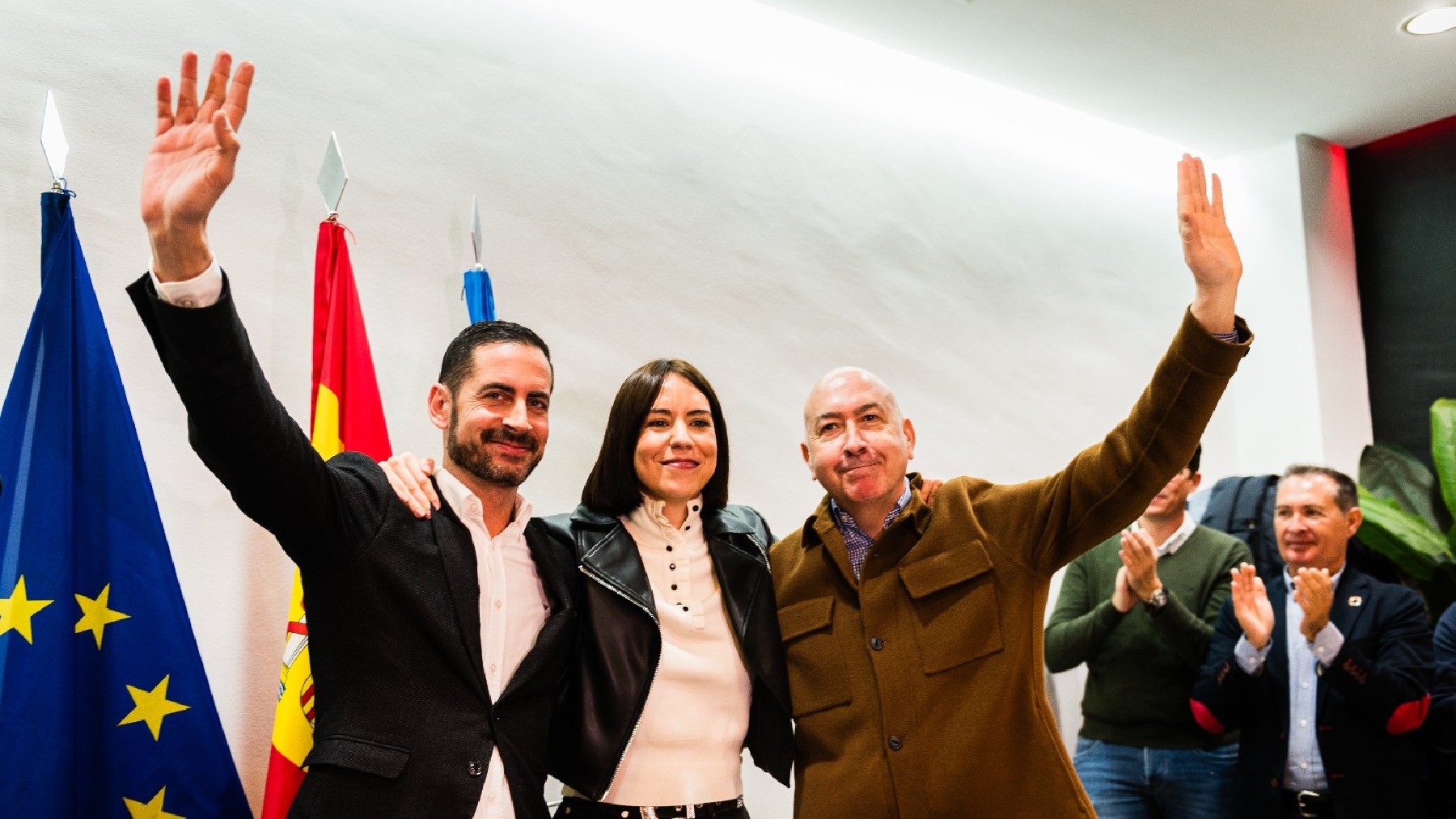 Carlos Ferández Bielsa, Diana Morant y Alejandro Soler, este sábado, en la localidad valenciana de Torrent.