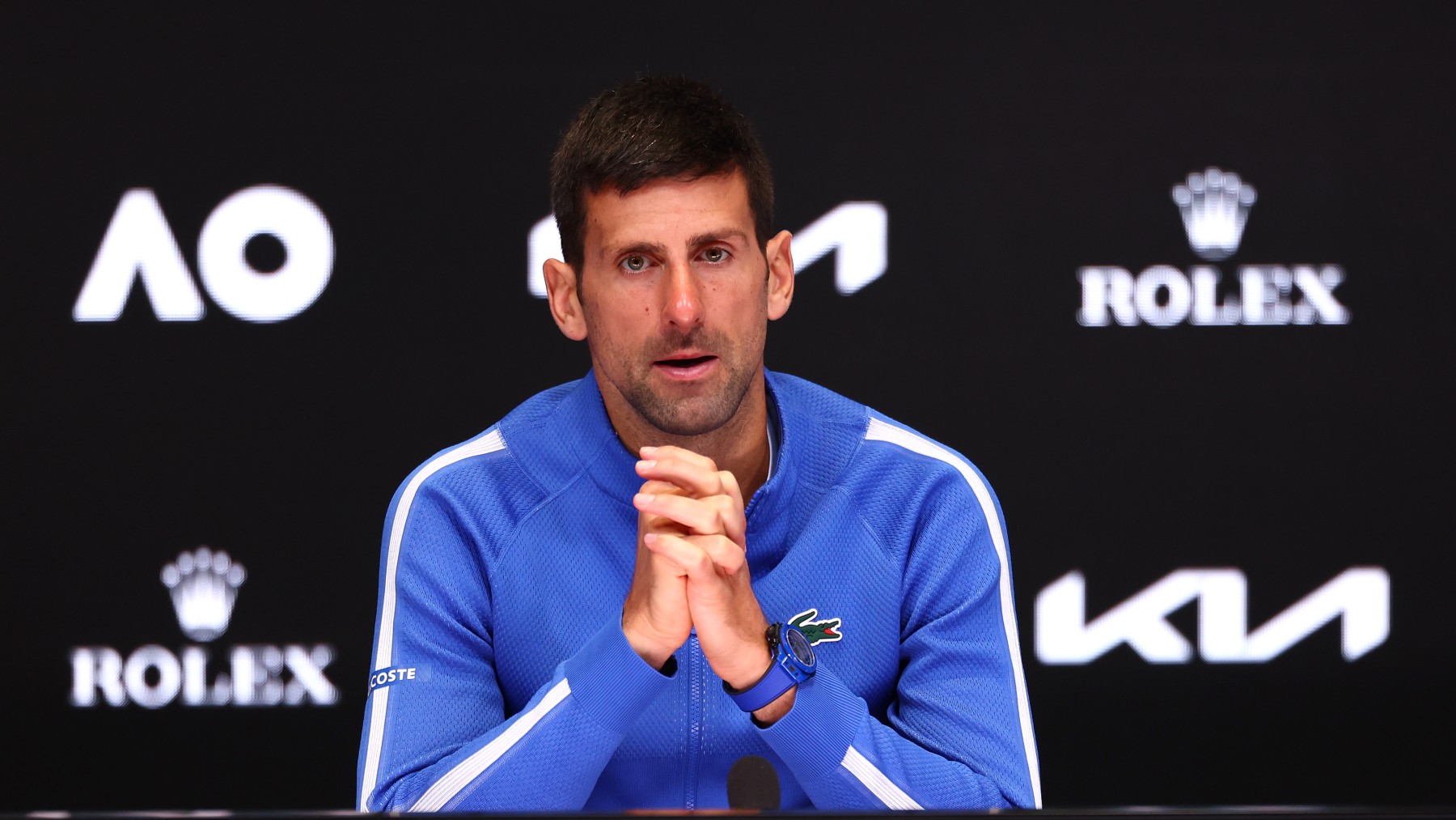 Novak Djokovic, en una rueda de prensa reciente. (Getty)