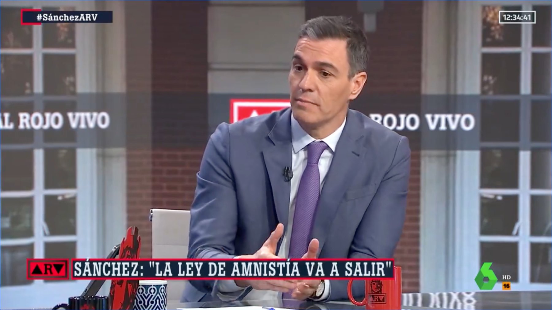 Pedro Sánchez en ‘Al Rojo Vivo’ de La Sexta.