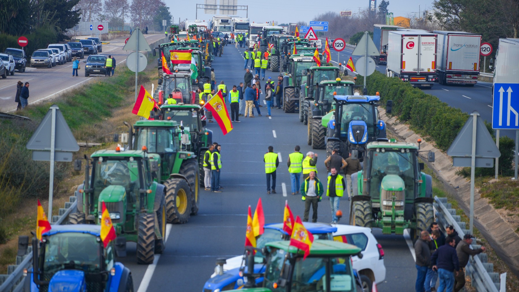 Protesta de agricultores en Écija (Sevilla).