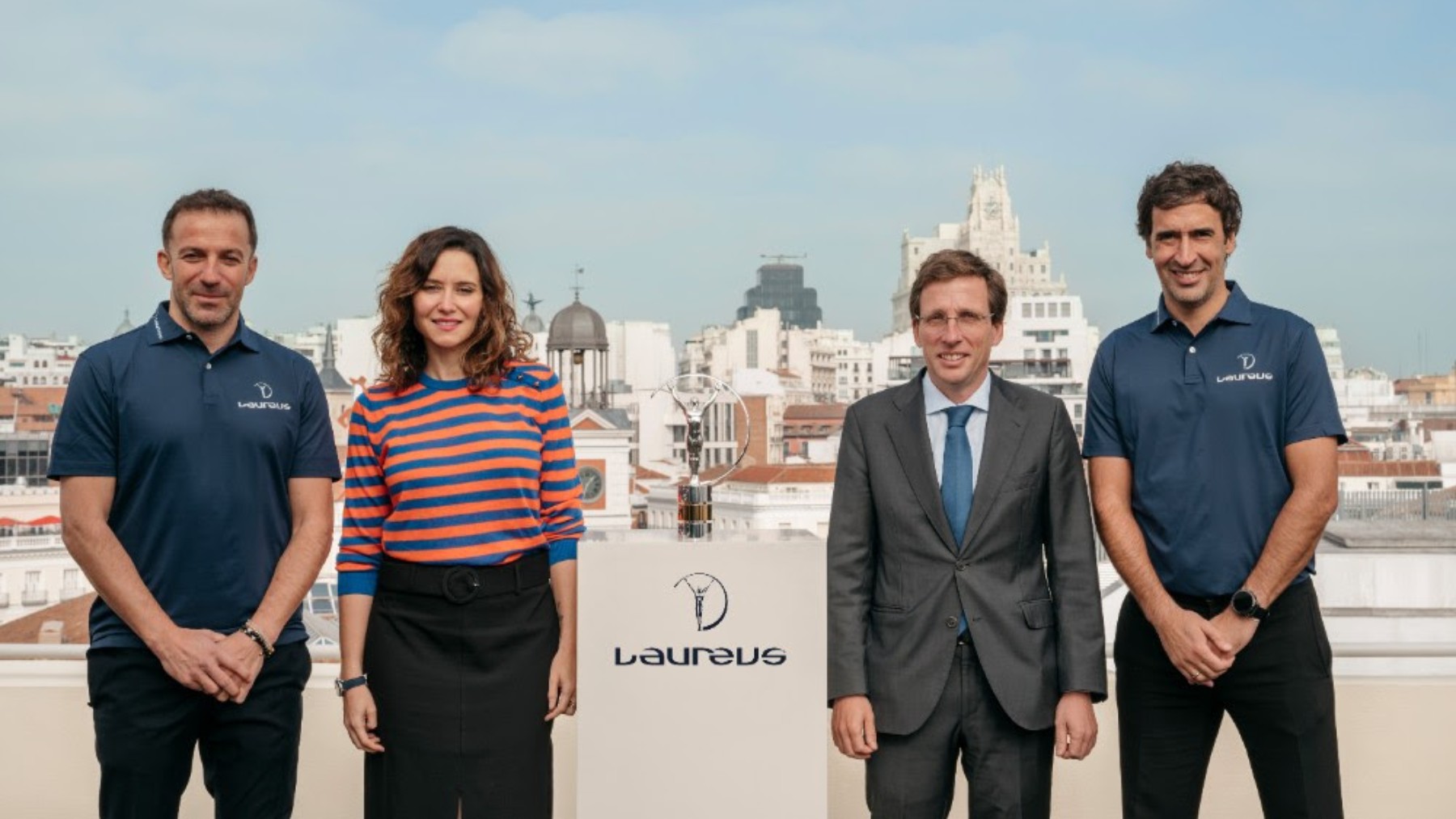 Ayuso, Almeida, Raúl González y Del Piero anuncian de manera oficial que los Laureus se celebrarán en Madrid