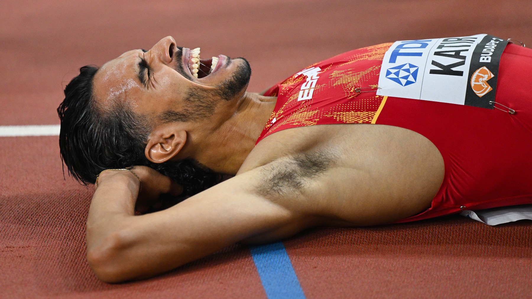 Mo Katir tras una carrera. (Getty)