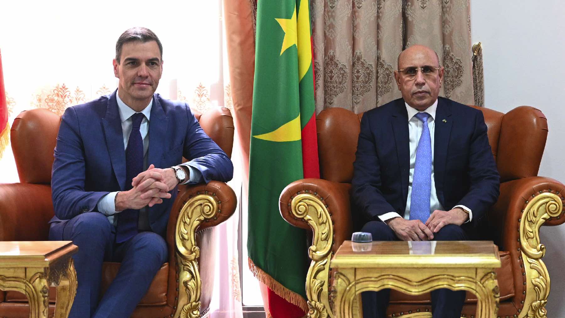 Pedro Sánchez con el presidente de Mauritania.