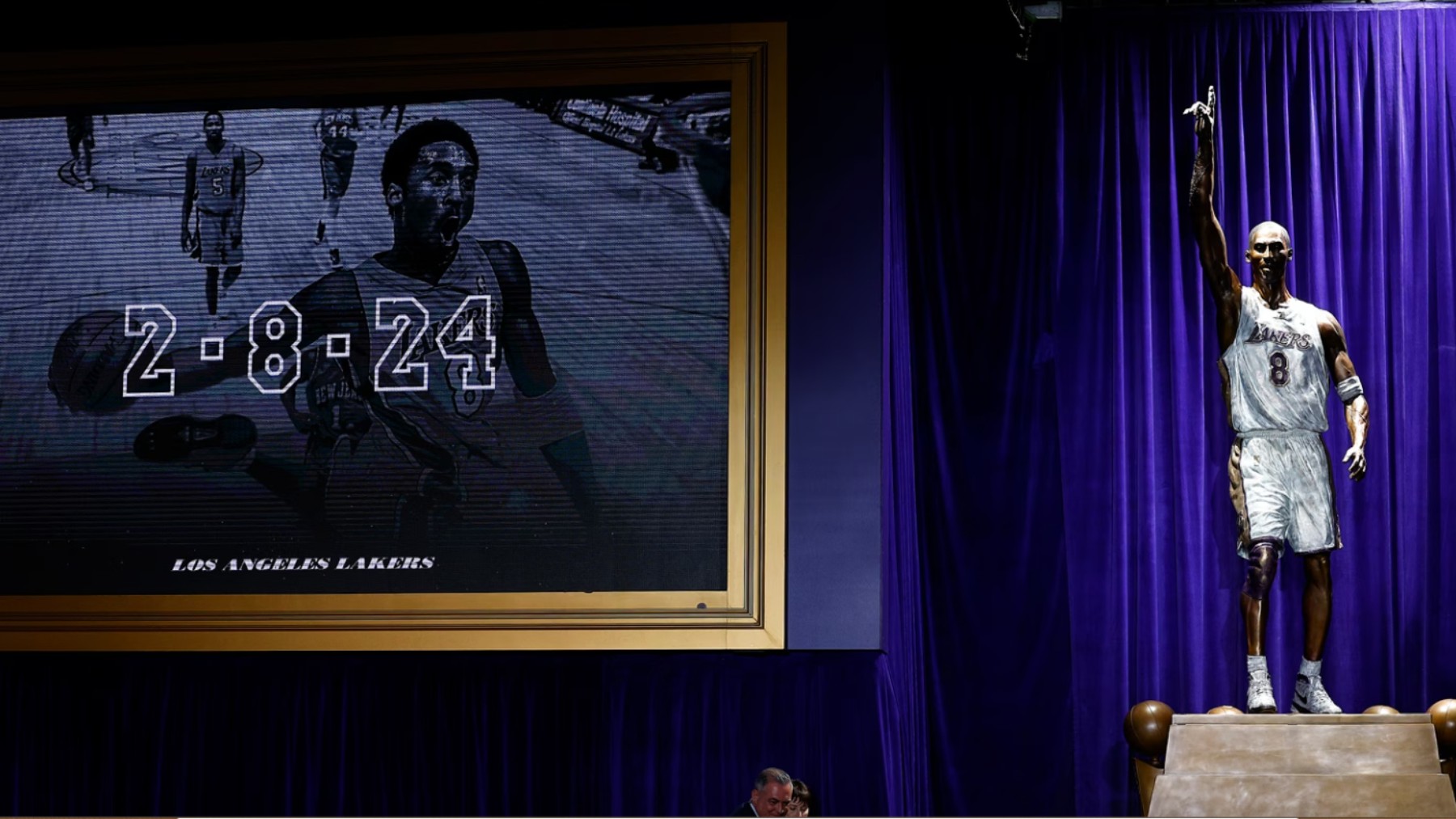 La estatua de Kobe Bryant. (Los Angeles Lakers)