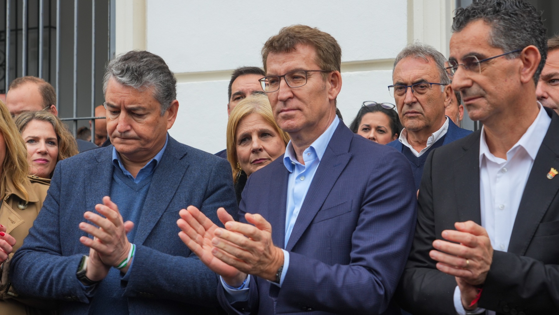 El presidente del PP, Alberto Núñez Feijóo, en Barbate. (Foto: EP)