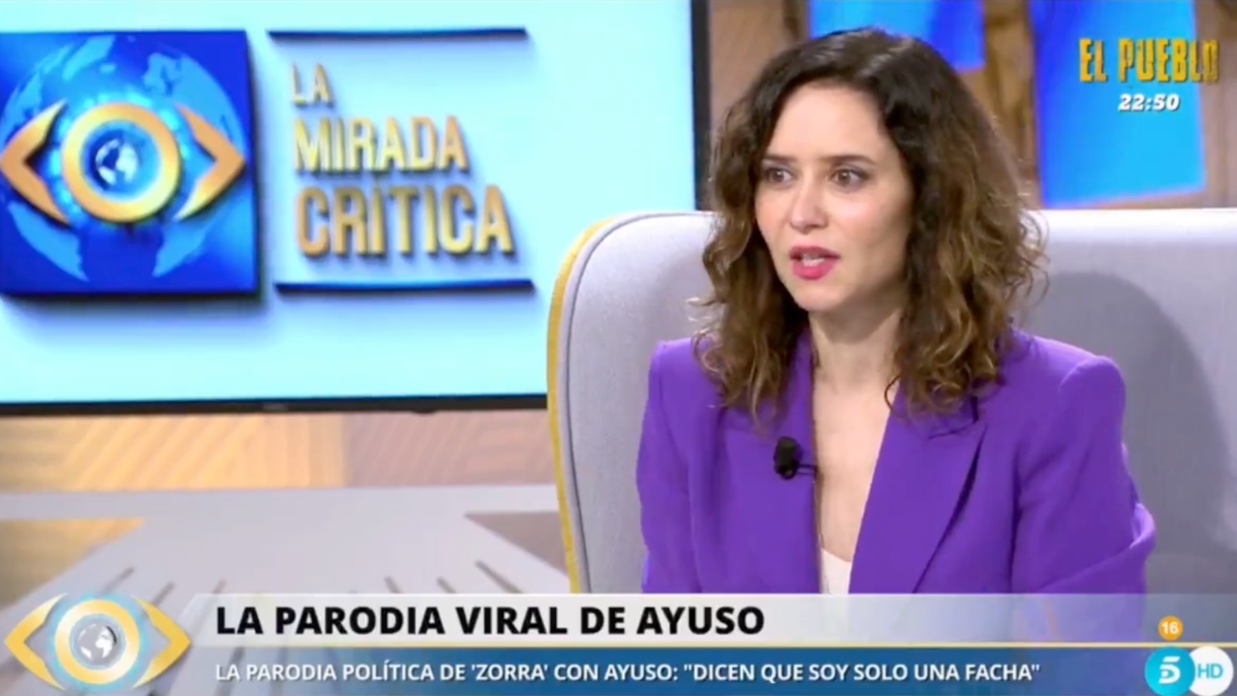 Isabel Díaz Ayuso en la entrevista en Telecinco.