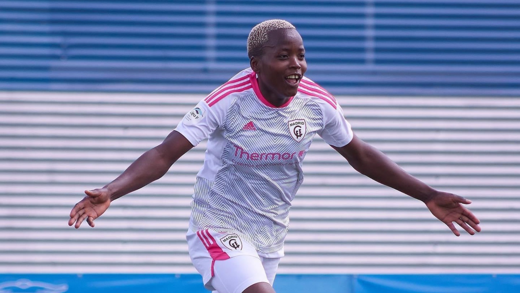 Racheal Kundananji celebra un gol. (Madrid CFF)