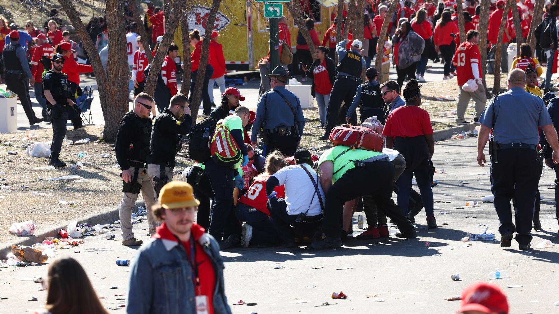 Tiroteo en la celebración de los Chiefs. (Getty)